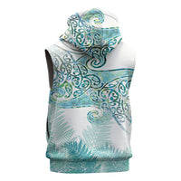 Aotearoa Maori Koru Curves Sleeveless Hoodie Mossy Paua Shell LT7 - Polynesian Pride