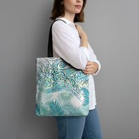 Aotearoa Maori Koru Curves Tote Bag Mossy Paua Shell LT7 - Polynesian Pride