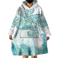 Aotearoa Maori Koru Curves Wearable Blanket Hoodie Mossy Paua Shell LT7 - Polynesian Pride