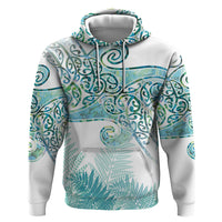 Aotearoa Maori Koru Curves Zip Hoodie Mossy Paua Shell LT7 Pullover Hoodie Green - Polynesian Pride