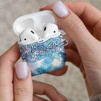 Aotearoa Maori Koru Curves AirPods Case Aqua Paua Shell LT7 - Polynesian Pride