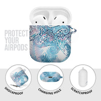 Aotearoa Maori Koru Curves AirPods Case Aqua Paua Shell LT7 - Polynesian Pride
