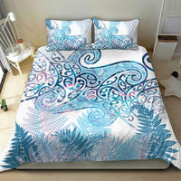 Aotearoa Maori Koru Curves Bedding Set Aqua Paua Shell LT7 - Polynesian Pride