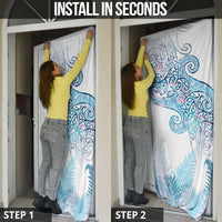 Aotearoa Maori Koru Curves Door Cover Aqua Paua Shell LT7 - Polynesian Pride
