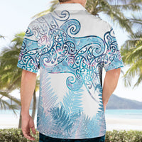 Aotearoa Maori Koru Curves Hawaiian Shirt Aqua Paua Shell LT7 - Polynesian Pride