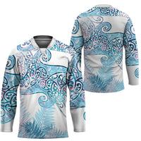 Aotearoa Maori Koru Curves Hockey Jersey Aqua Paua Shell LT7 - Polynesian Pride