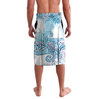 Aotearoa Maori Koru Curves Lavalava Aqua Paua Shell LT7 - Polynesian Pride