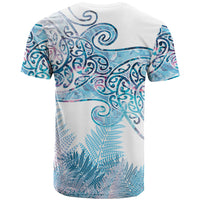 Aotearoa Maori Koru Curves T Shirt Aqua Paua Shell LT7 - Polynesian Pride