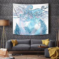 Aotearoa Maori Koru Curves Tapestry Aqua Paua Shell LT7 Blue - Polynesian Pride