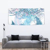 Aotearoa Maori Koru Curves Tapestry Aqua Paua Shell LT7 - Polynesian Pride
