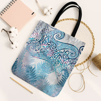 Aotearoa Maori Koru Curves Tote Bag Aqua Paua Shell LT7 Black Strap One Size Blue - Polynesian Pride