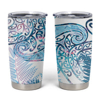 Aotearoa Maori Koru Curves Tumbler Cup Aqua Paua Shell LT7 Blue - Polynesian Pride