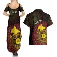 Papua New Guinea Independence Personalized Couples Matching Summer Maxi Dress and Hawaiian Shirt Tapa Circle LT7 - Polynesian Pride