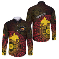 Papua New Guinea Independence Personalized Family Matching Long Sleeve Bodycon Dress and Hawaiian Shirt Tapa Circle LT7 Dad's Shirt - Long Sleeve Black - Polynesian Pride