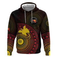 Papua New Guinea Independence Personalized Hoodie Tapa Circle LT7 Pullover Hoodie Black - Polynesian Pride