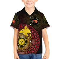 Papua New Guinea Independence Personalized Kid Hawaiian Shirt Tapa Circle LT7 Kid Black - Polynesian Pride