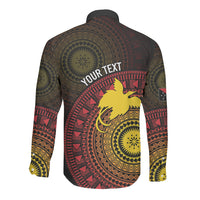 Papua New Guinea Independence Personalized Long Sleeve Button Shirt Tapa Circle LT7 - Polynesian Pride