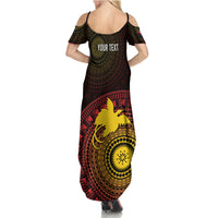 Papua New Guinea Independence Personalized Summer Maxi Dress Tapa Circle LT7 - Polynesian Pride