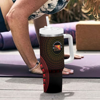 Papua New Guinea Independence Personalized Tumbler With Handle Tapa Circle