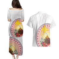 Hapi De Bilong Indipendens Papua New Guinea Couples Matching Puletasi and Hawaiian Shirt PNG Lime Pot LT7 - Polynesian Pride