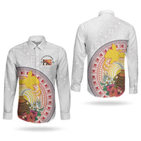 Hapi De Bilong Indipendens Papua New Guinea Couples Matching Summer Maxi Dress and Long Sleeve Button Shirt PNG Lime Pot LT7 - Polynesian Pride