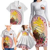 Hapi De Bilong Indipendens Papua New Guinea Family Matching Long Sleeve Bodycon Dress and Hawaiian Shirt PNG Lime Pot LT7 - Polynesian Pride