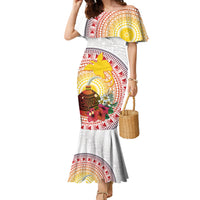 Hapi De Bilong Indipendens Papua New Guinea Family Matching Mermaid Dress and Hawaiian Shirt PNG Lime Pot