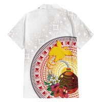 Hapi De Bilong Indipendens Papua New Guinea Family Matching Off Shoulder Short Dress and Hawaiian Shirt PNG Lime Pot