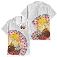 Hapi De Bilong Indipendens Papua New Guinea Family Matching Puletasi and Hawaiian Shirt PNG Lime Pot LT7 Dad's Shirt - Short Sleeve White - Polynesian Pride