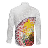 Hapi De Bilong Indipendens Papua New Guinea Family Matching Puletasi and Hawaiian Shirt PNG Lime Pot LT7 Son's Shirt White - Polynesian Pride