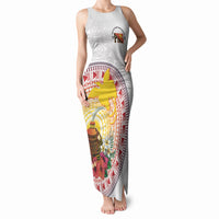 Hapi De Bilong Indipendens Papua New Guinea Tank Maxi Dress PNG Lime Pot LT7 Women White - Polynesian Pride