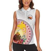 Hapi De Bilong Indipendens Papua New Guinea Women Sleeveless Polo Shirt PNG Lime Pot