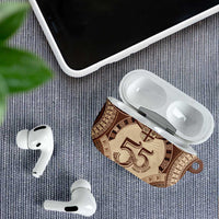 Bula Fiji Day 55th Anniversary Masi Tapa AirPods Case Emerald Jubilee - Beige LT7 - Polynesian Pride