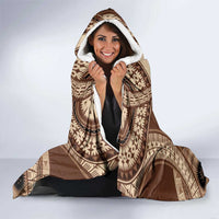 Bula Fiji Day 55th Anniversary Masi Tapa Hooded Blanket Emerald Jubilee - Beige - Polynesian Pride