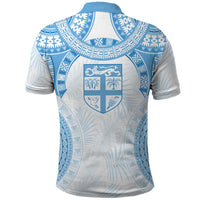 Bula Fiji Day 55th Anniversary Masi Tapa Polo Shirt Emerald Jubilee - Turquoise - Polynesian Pride