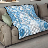 Bula Fiji Day 55th Anniversary Masi Tapa Quilt Emerald Jubilee - Turquoise - Polynesian Pride