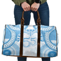 Bula Fiji Day 55th Anniversary Masi Tapa Travel Bag Emerald Jubilee - Turquoise - Polynesian Pride