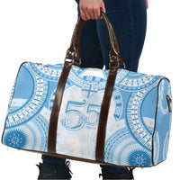 Bula Fiji Day 55th Anniversary Masi Tapa Travel Bag Emerald Jubilee - Turquoise - Polynesian Pride