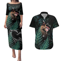 Maori Hongi Valentine Couples Matching Puletasi and Hawaiian Shirt Aroha Ahau Ki A Koe