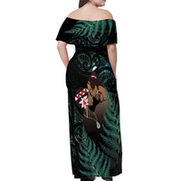 Maori Hongi Valentine Off Shoulder Maxi Dress Aroha Ahau Ki A Koe LT7 - Polynesian Pride