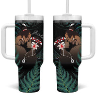 Maori Hongi Valentine Tumbler With Handle Aroha Ahau Ki A Koe LT7 One Size: 40 oz Emerald - Polynesian Pride