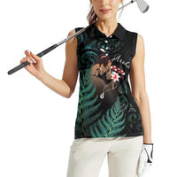 Maori Hongi Valentine Women Sleeveless Polo Shirt Aroha Ahau Ki A Koe