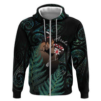 Maori Hongi Valentine Zip Hoodie Aroha Ahau Ki A Koe