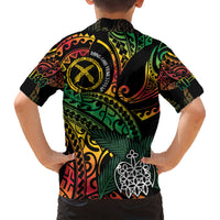 Vanuatu Indipendens Dei Kid Hawaiian Shirt Mix Traditional Sand Drawing