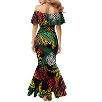 Vanuatu Indipendens Dei Mermaid Dress Mix Traditional Sand Drawing LT7 - Polynesian Pride