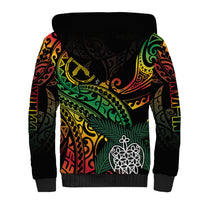 Vanuatu Indipendens Dei Sherpa Hoodie Mix Traditional Sand Drawing