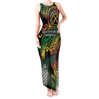 Vanuatu Indipendens Dei Tank Maxi Dress Mix Traditional Sand Drawing LT7 Women Colorful - Polynesian Pride