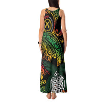 Vanuatu Indipendens Dei Tank Maxi Dress Mix Traditional Sand Drawing LT7 - Polynesian Pride