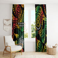 Vanuatu Indipendens Dei Window Curtain Mix Traditional Sand Drawing LT7 - Polynesian Pride