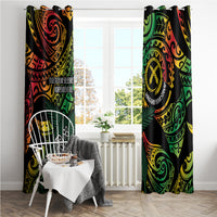 Vanuatu Indipendens Dei Window Curtain Mix Traditional Sand Drawing LT7 - Polynesian Pride